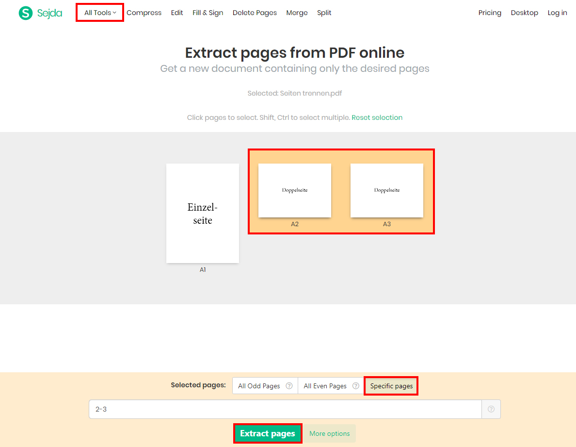 Split PDF - Trenne Seiten von deinem PDF pdf datei trennen online kostenlos