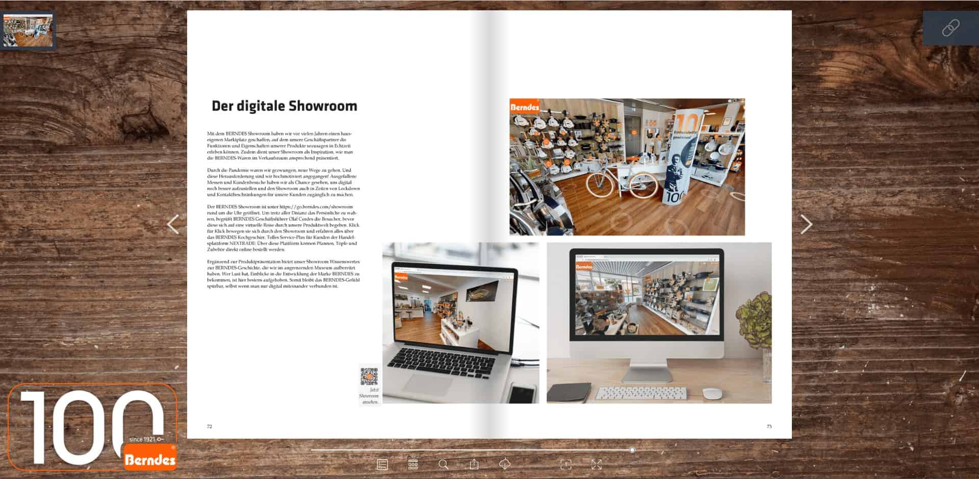 Screenshot vom digitalen Showroom des BERNDES-Online-Katalogs
