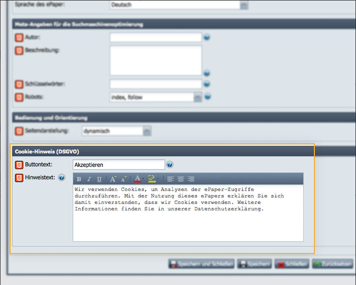 1000Grad-ePaper DSGVO-Cookie-Einstellung-CMS