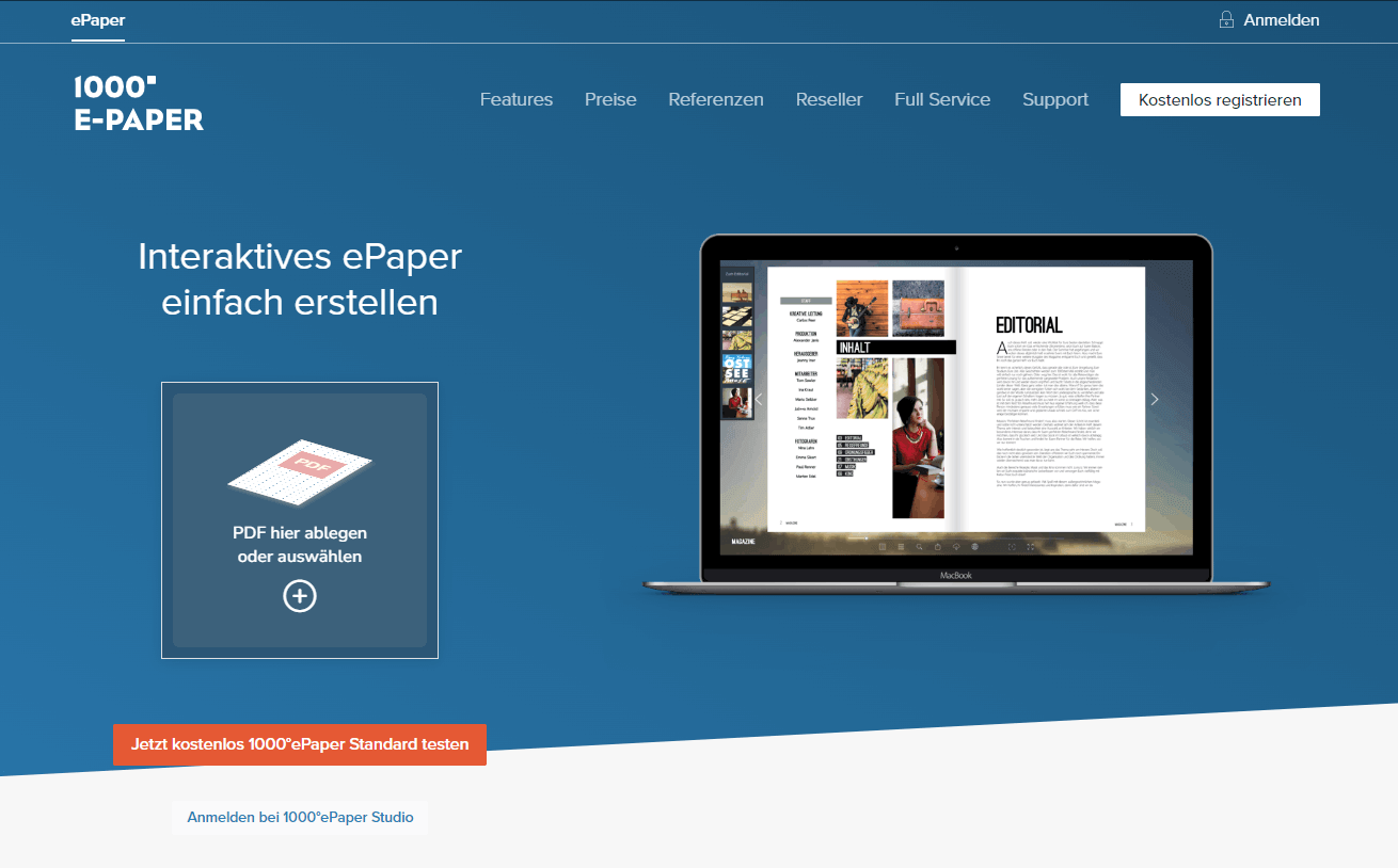 ePaper Studio Startseite Website