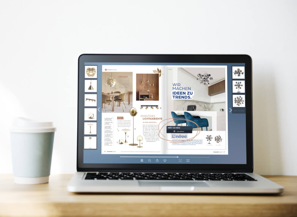 ePaper-Design Ideen Verlinkungen Laptop