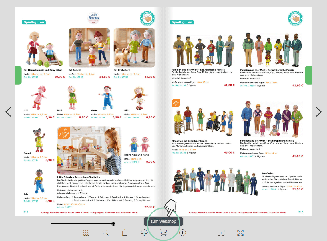 Warenkorb-Funktion Spielzeug-Katalog bearbeitet